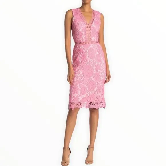 knee length dresses for ladies Ladder Lace Dress